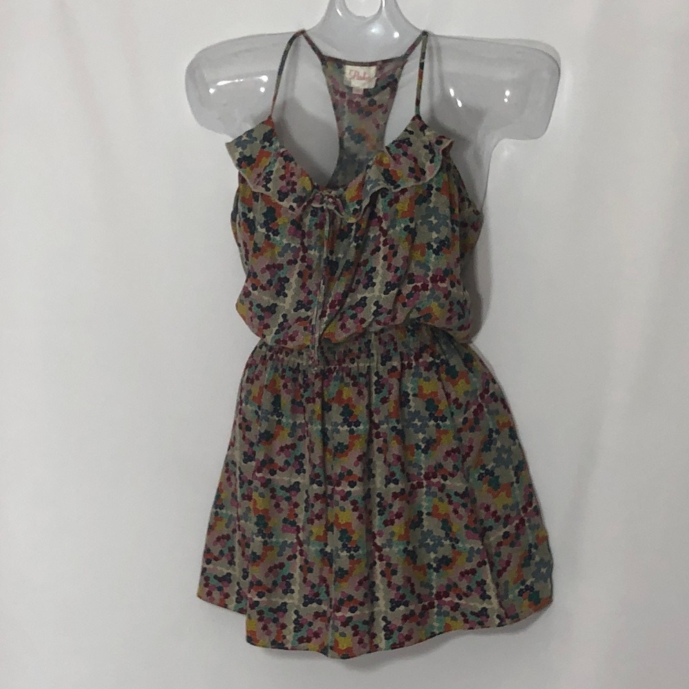 PARKER 100% silk abstract floral pattern size xs